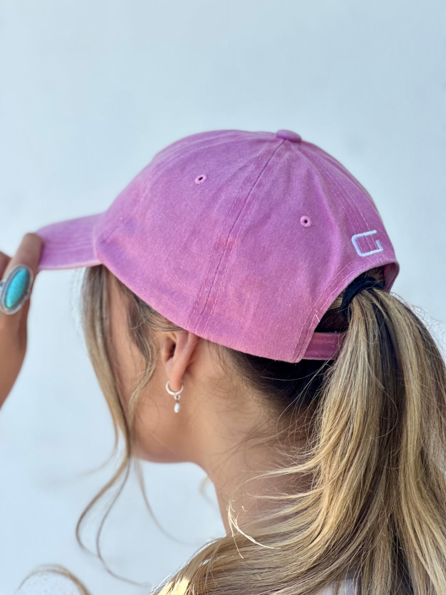 Pilates Club Cap — Light Pink Washed Denim
