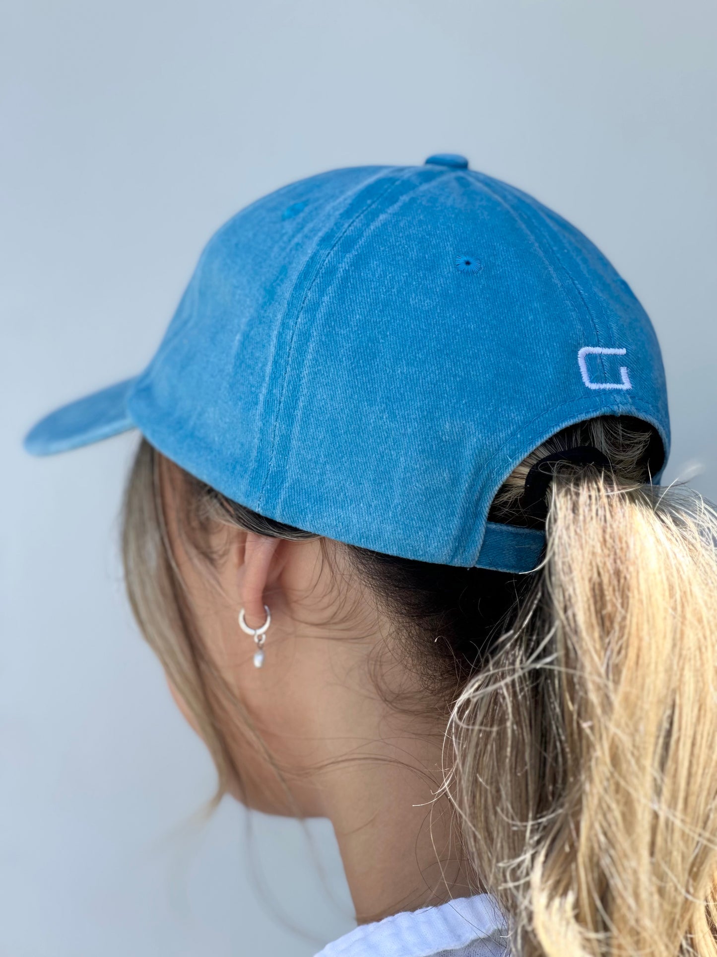 Peachy Cap — Light Blue Washed Denim