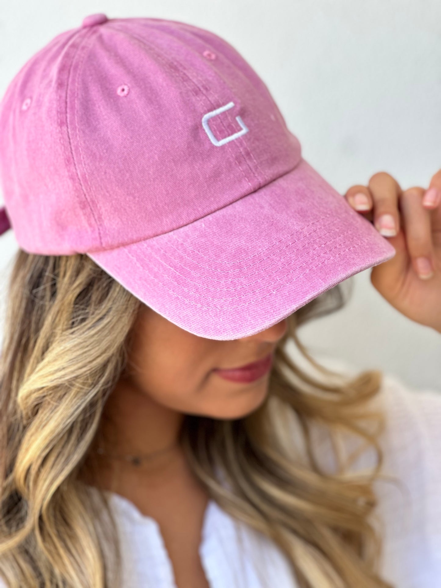 Vintage Cap — Light Pink Washed Denim