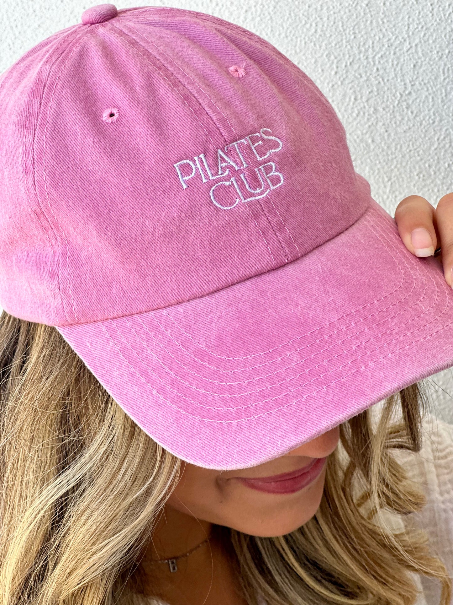 Pilates Club Cap — Light Pink Washed Denim