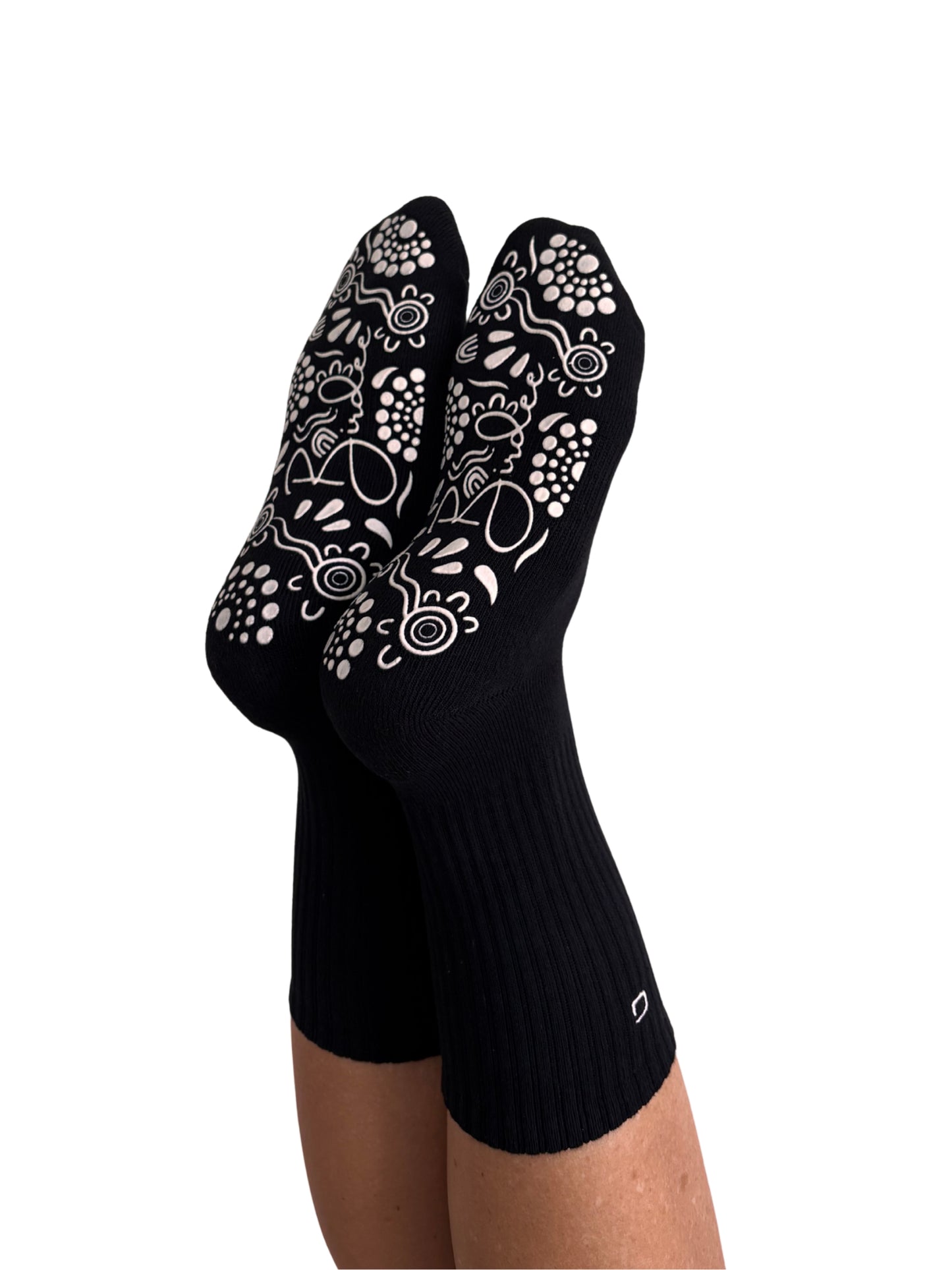 Black/White Crew Style Grip Socks