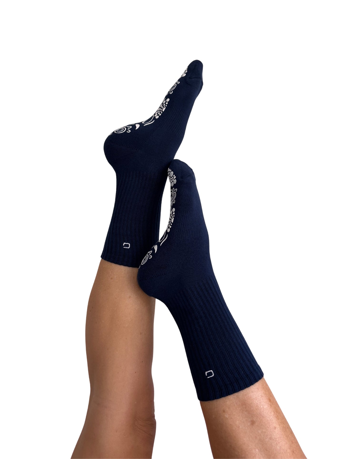 Navy/White Crew Style Grip Socks