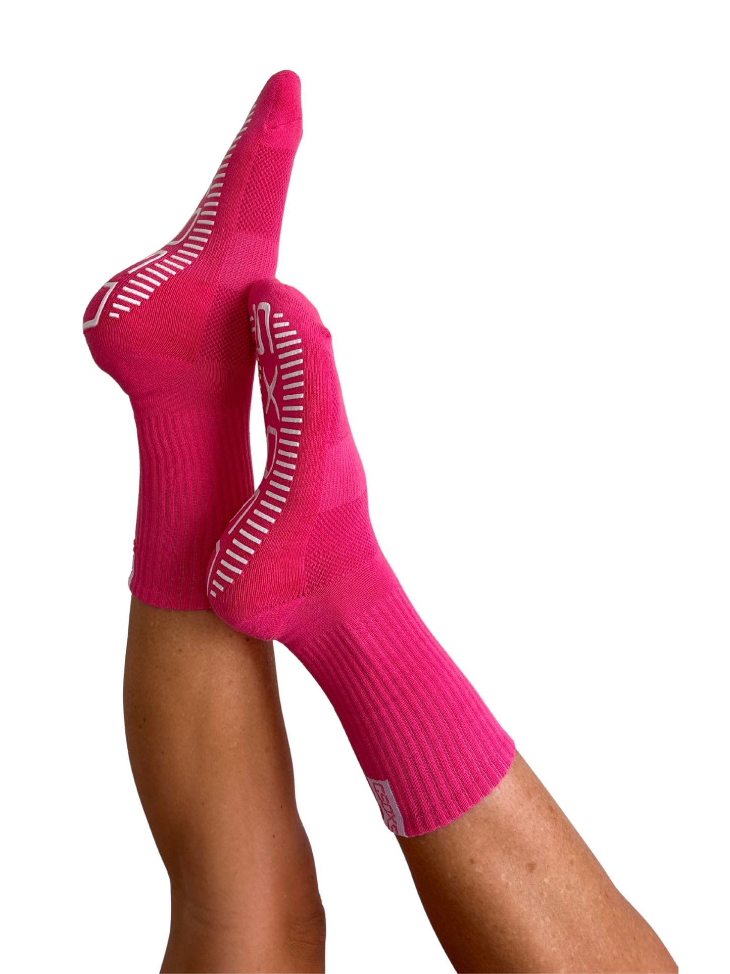 Large Pink Athletic Grip Socks