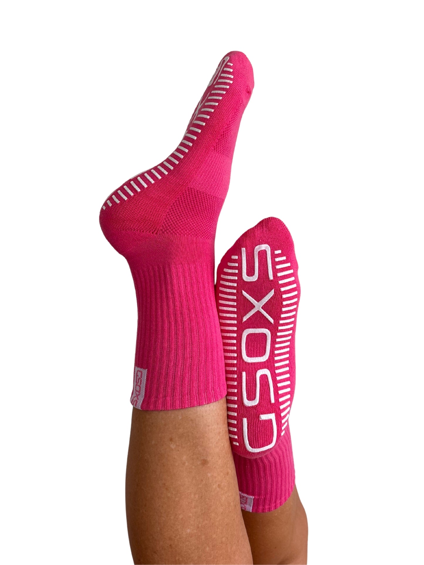 Large Pink Athletic Grip Socks