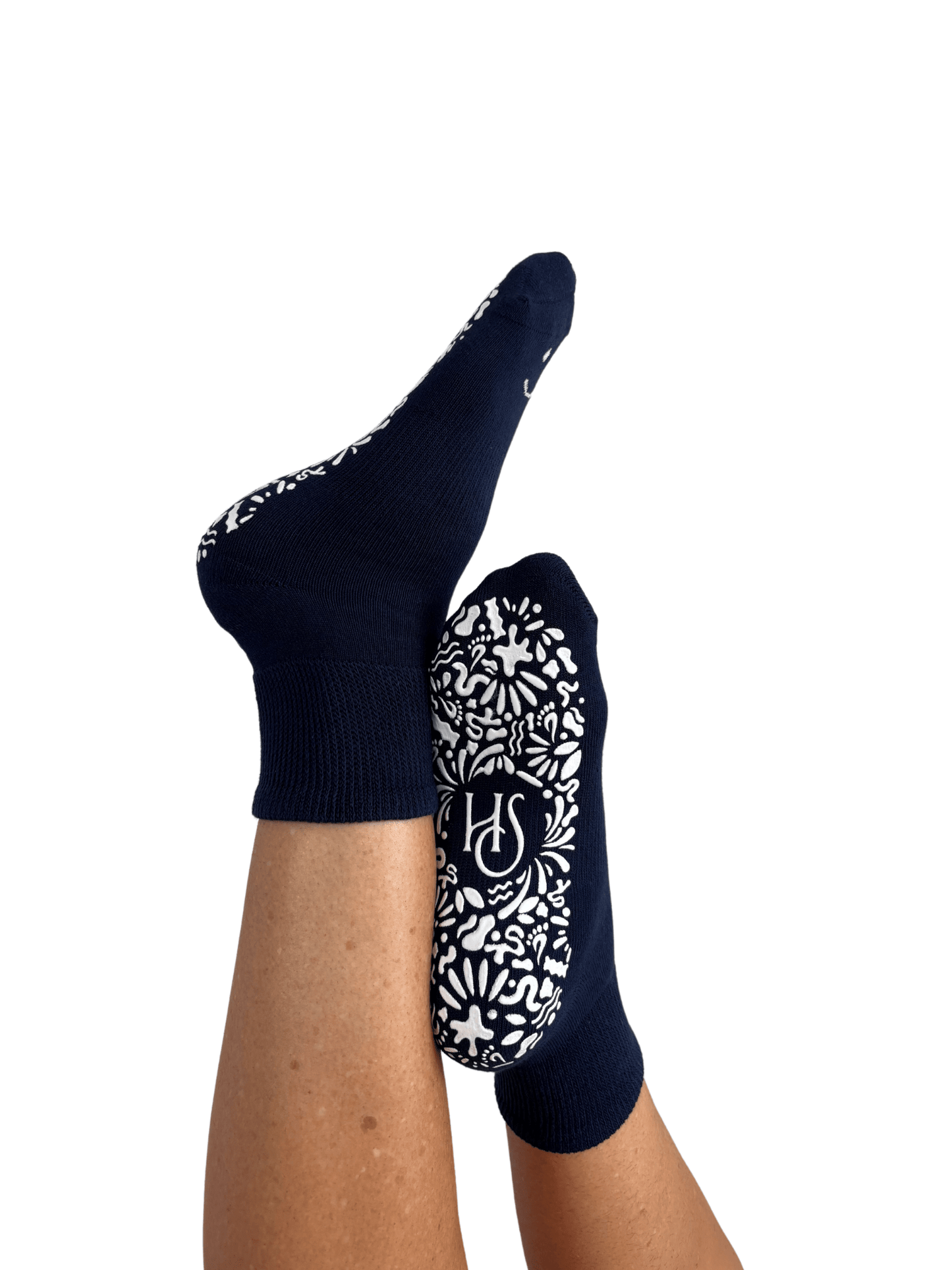 Diabetic Friendly Therapeutic Grip Socks (Navy/White) - GSOXS