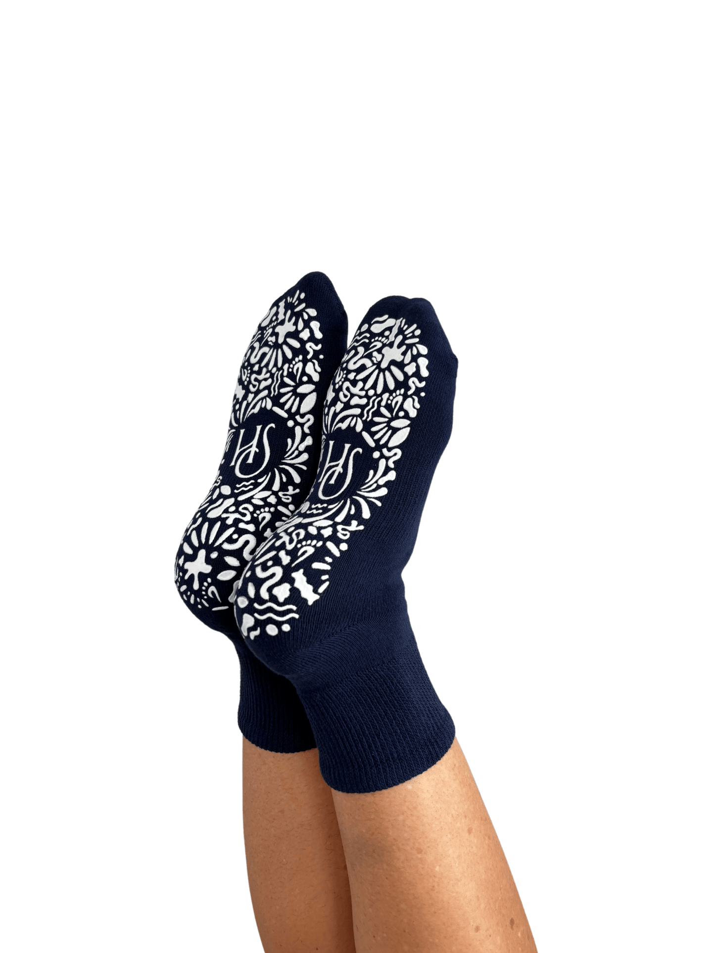 Diabetic Friendly Therapeutic Grip Socks (Navy/White) - GSOXS