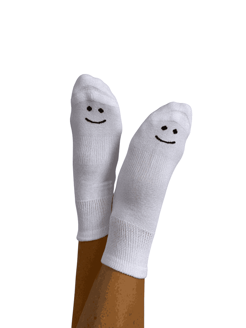 Diabetic Friendly Therapeutic Grip Socks (White/Navy) - GSOXS