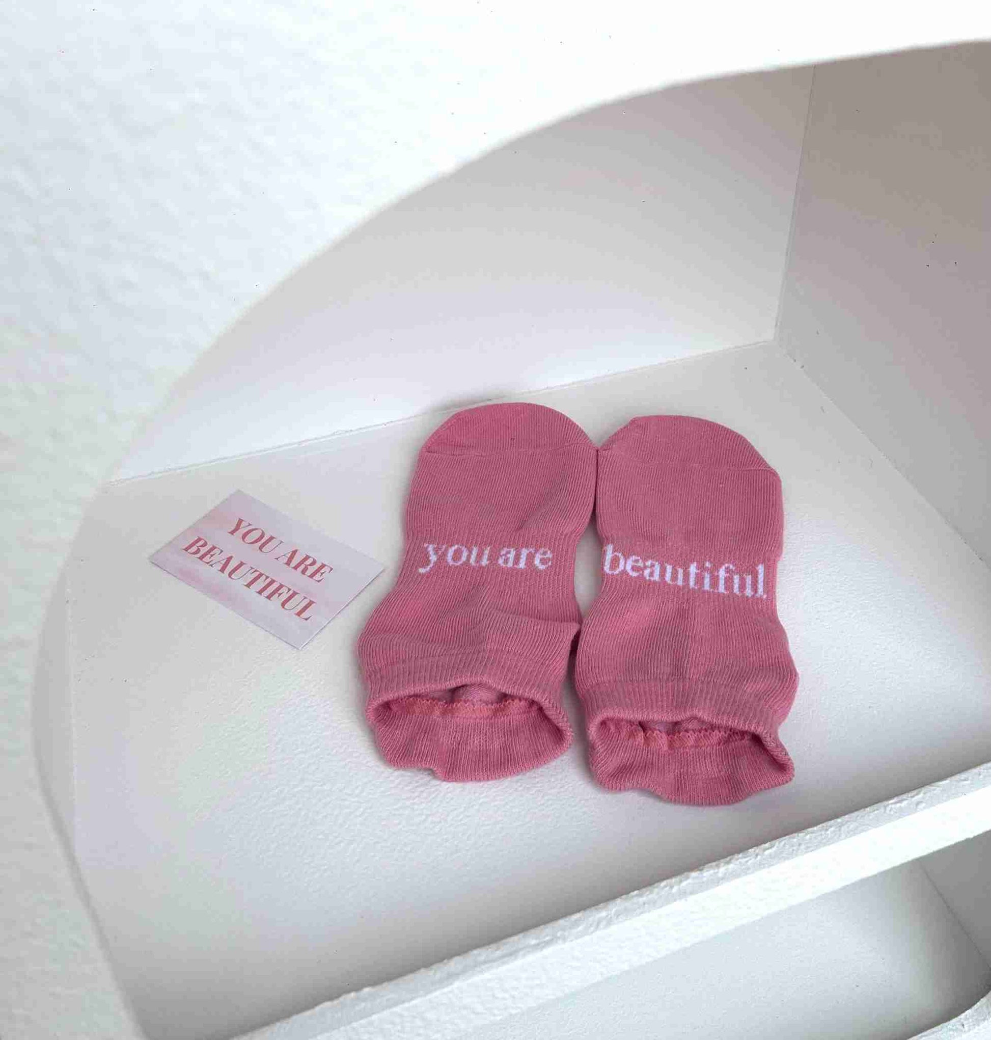 ‘you are beautiful’ (Pink) Grip Socks - GSOXS